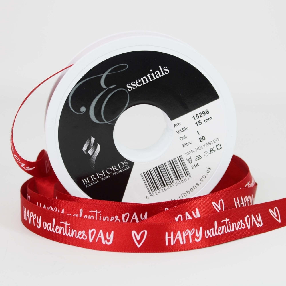 Valentine's Day 15mm Personalised Printed Ribbon Valentine's Gift Wrap Valentines  Ribbon Valentine's Day Gift 