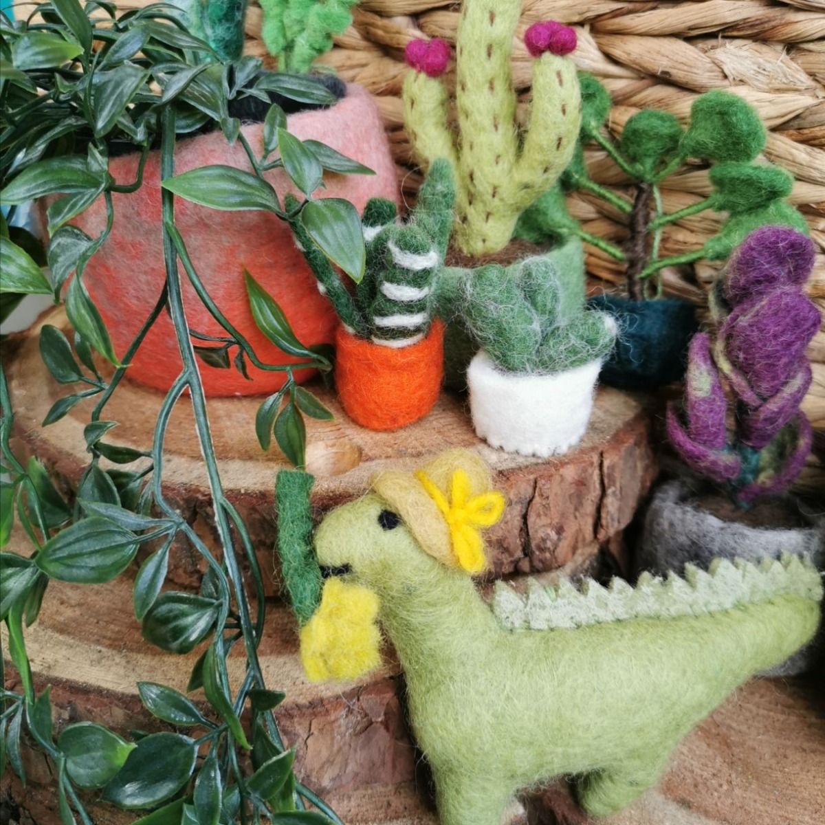 Handmade Needle Felt Daphne Dinosaur | Buy Online from The Home Crafters