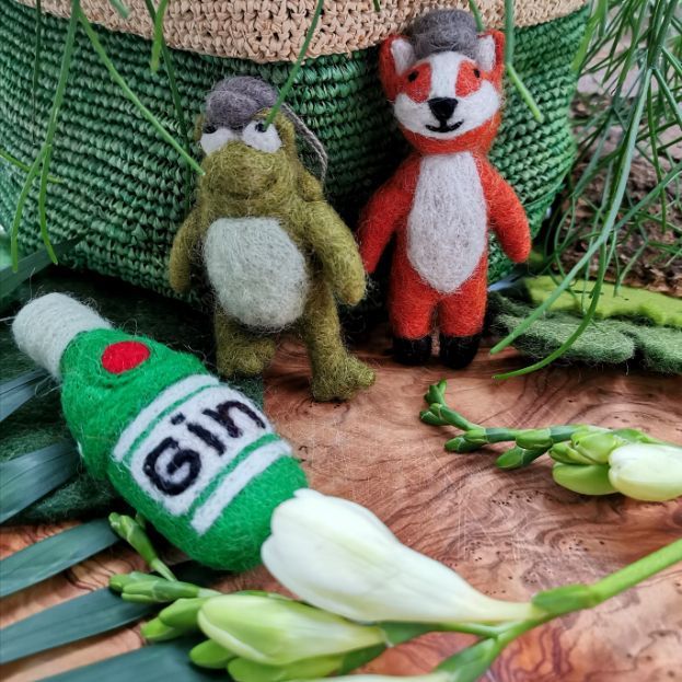 Handmade Needle Felt Bottle of Gin | Buy Online from The Home Crafters
