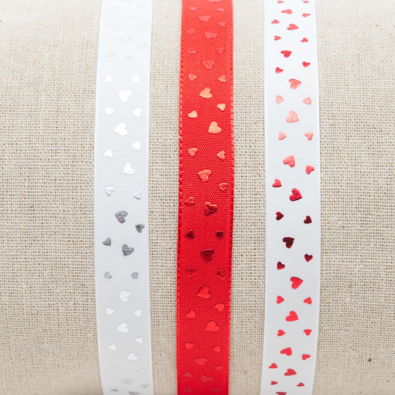Ribbon: Metallic Valentine's Heart - 15mm | Buy Online from The Home Crafters