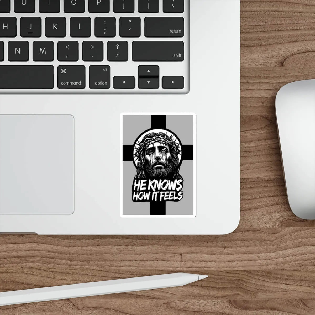 He Knows How It Feels – Faith - Based Jesus Sticker | Buy Online from The Home Crafters