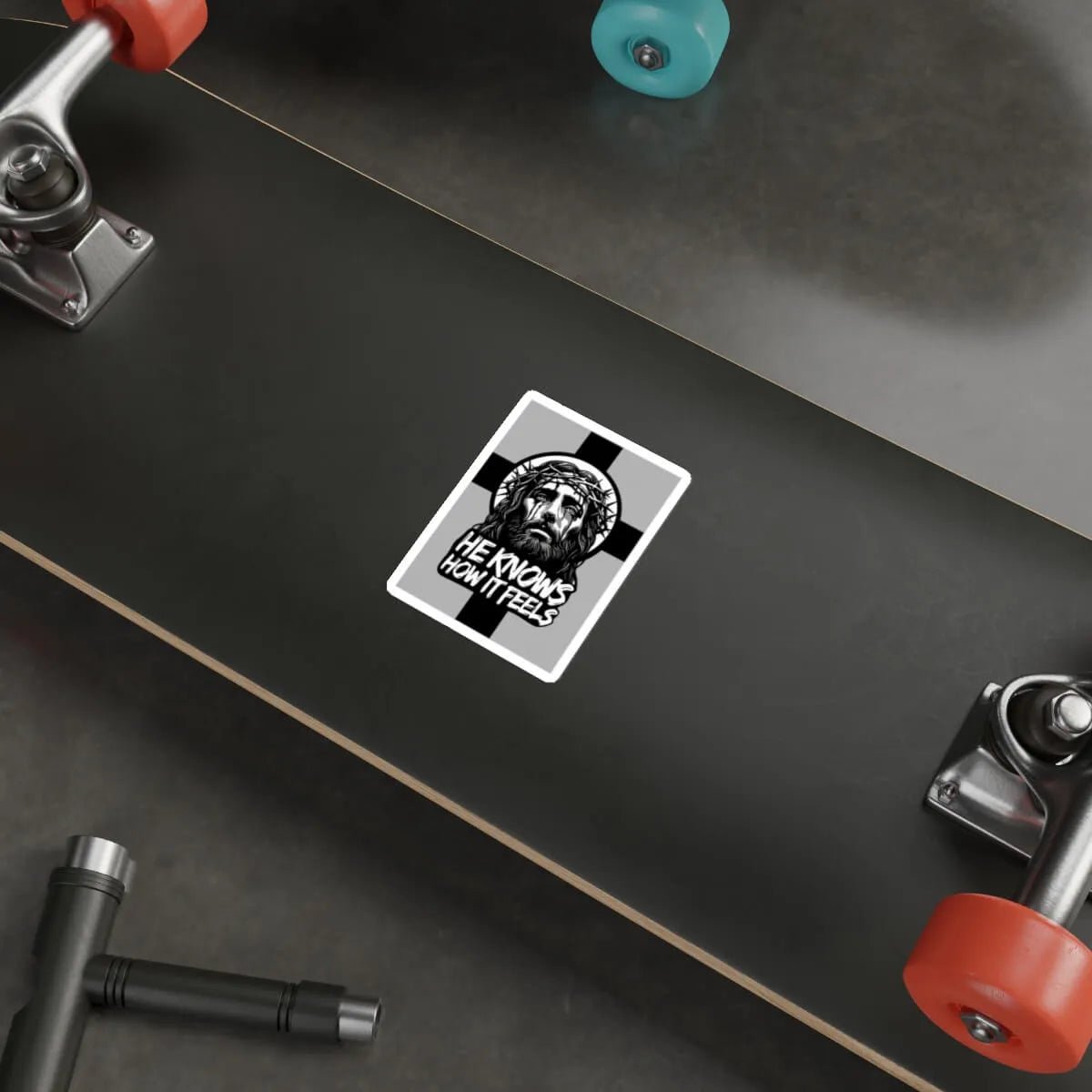 He Knows How It Feels – Faith - Based Jesus Sticker | Buy Online from The Home Crafters