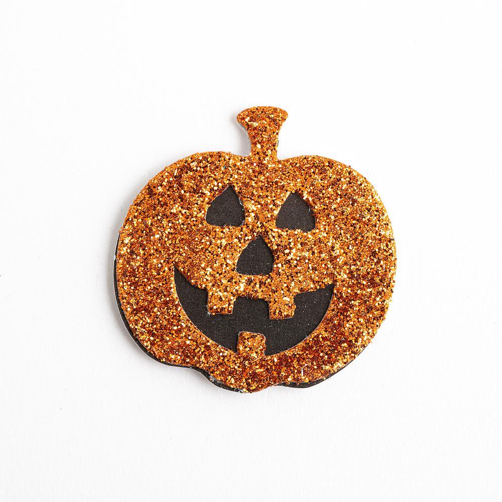 Halloween Handmade: Glitter Pumpkin Topper Stickers - 10pc | Buy Online from The Home Crafters