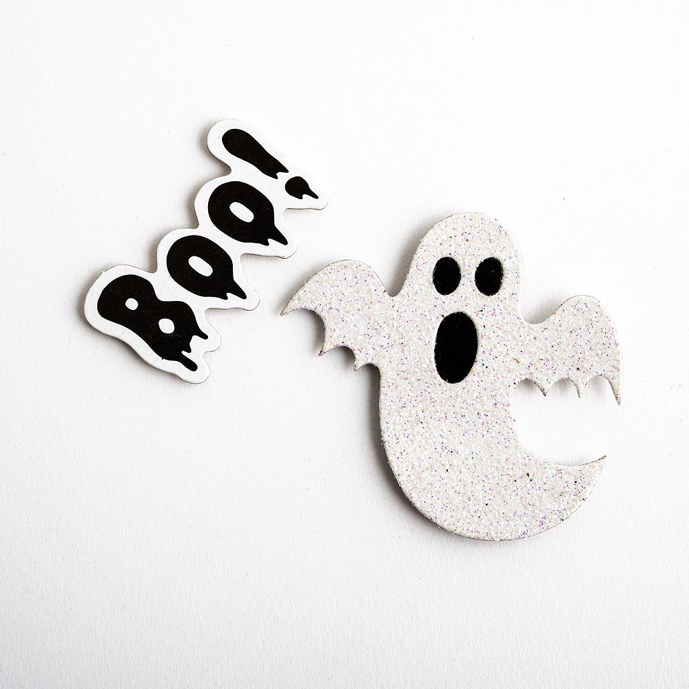 Halloween Handmade: Glitter Ghosts Topper Stickers - 8pc | Buy Online from The Home Crafters