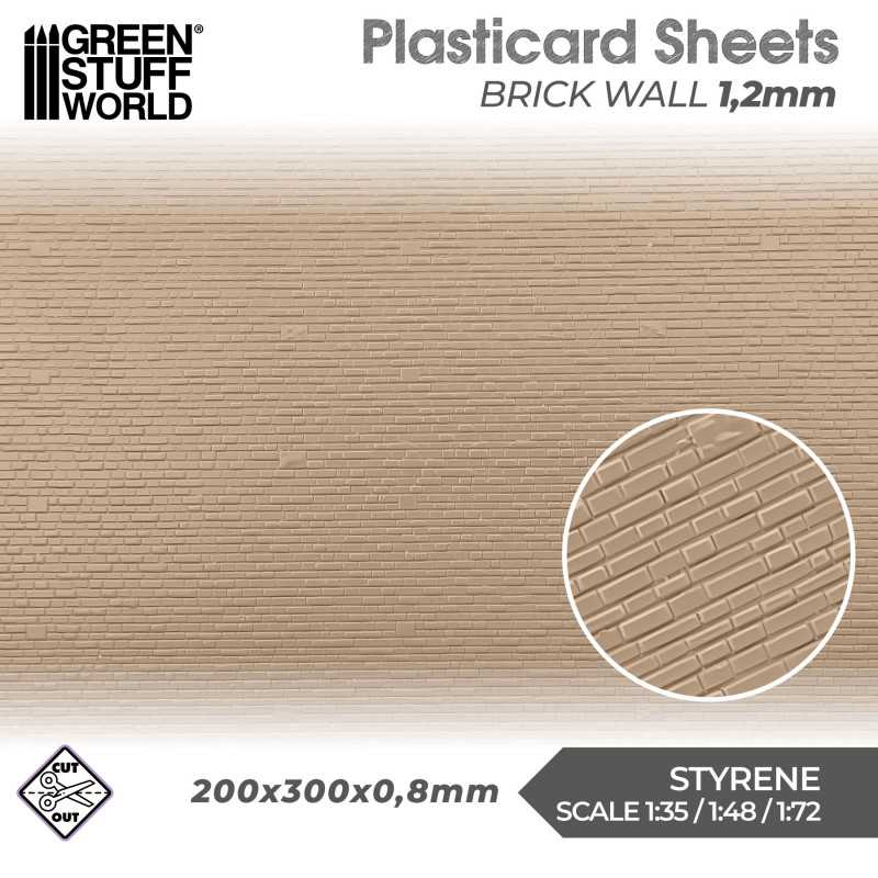 Green Stuff World: Textured ABS Plasticard Sheet - Brick Wall (1.2mm) | Buy Online from The Home Crafters