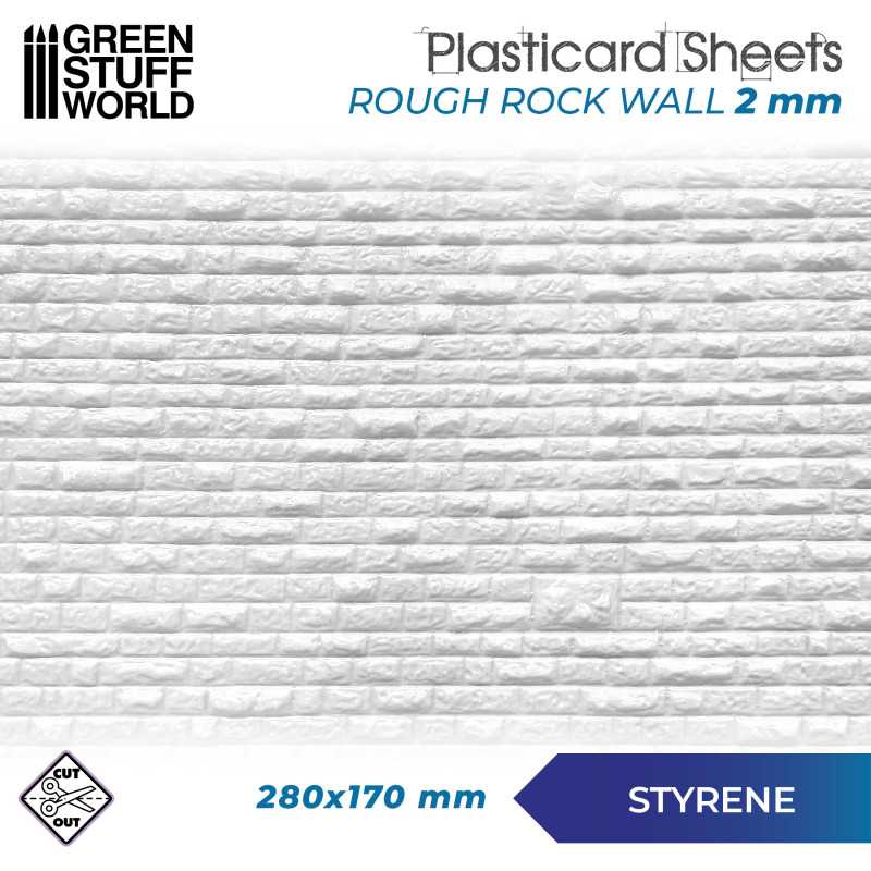 Green Stuff World: Textured Styrene Plasticard Sheet - Rock Wall Rough | Buy Online from The Home Crafters