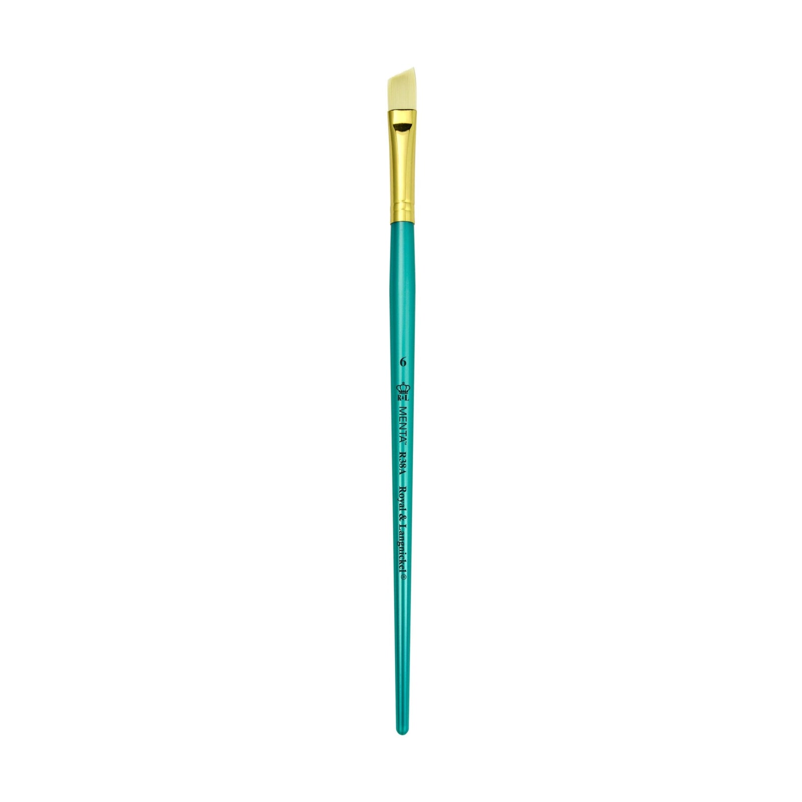Menta Series 38: Synthetic White Bristle Long Handle Paintbrush - Angular | Buy Online from The Home Crafters