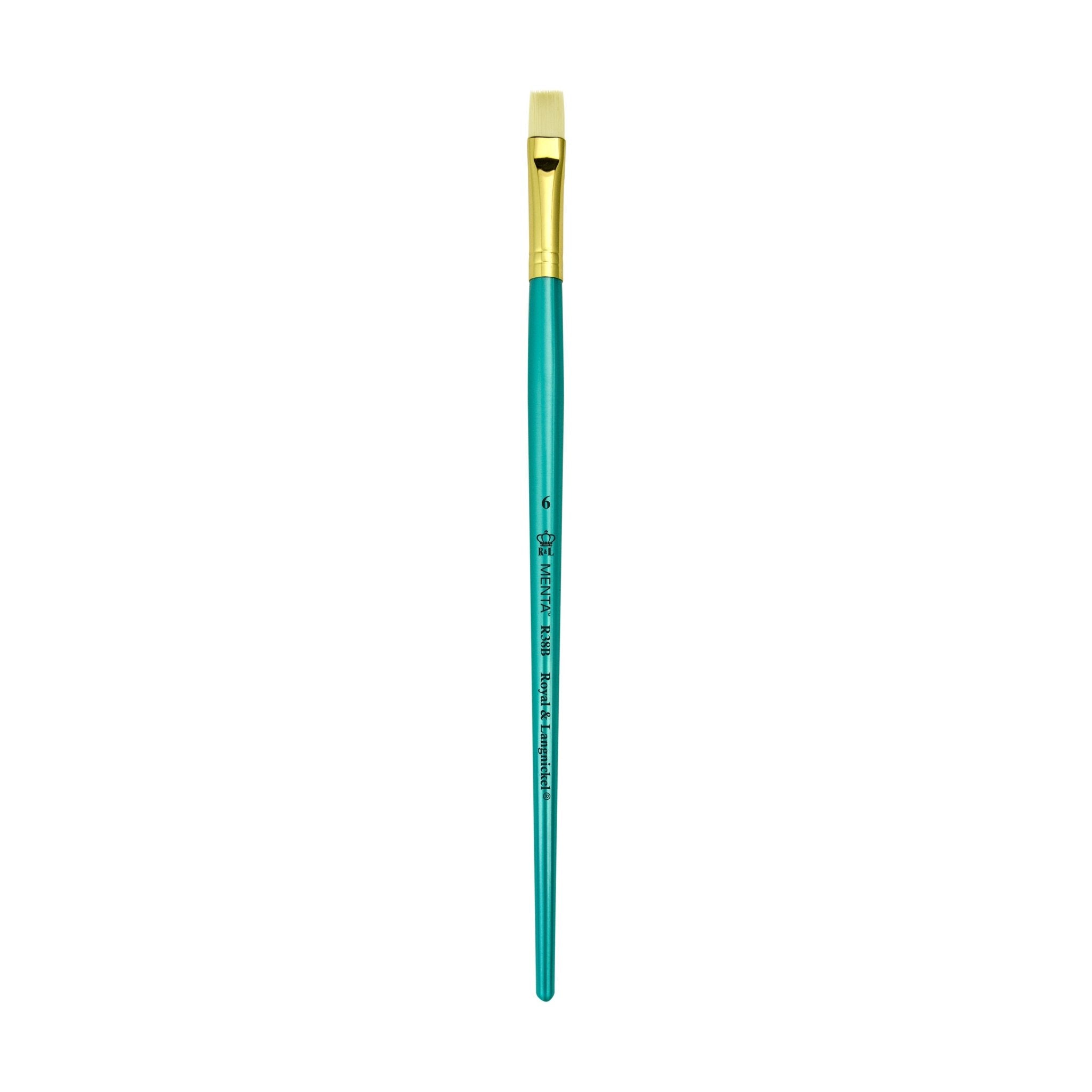 Menta Series 38: Synthetic White Bristle Long Handle Paintbrush - Bright | Buy Online from The Home Crafters