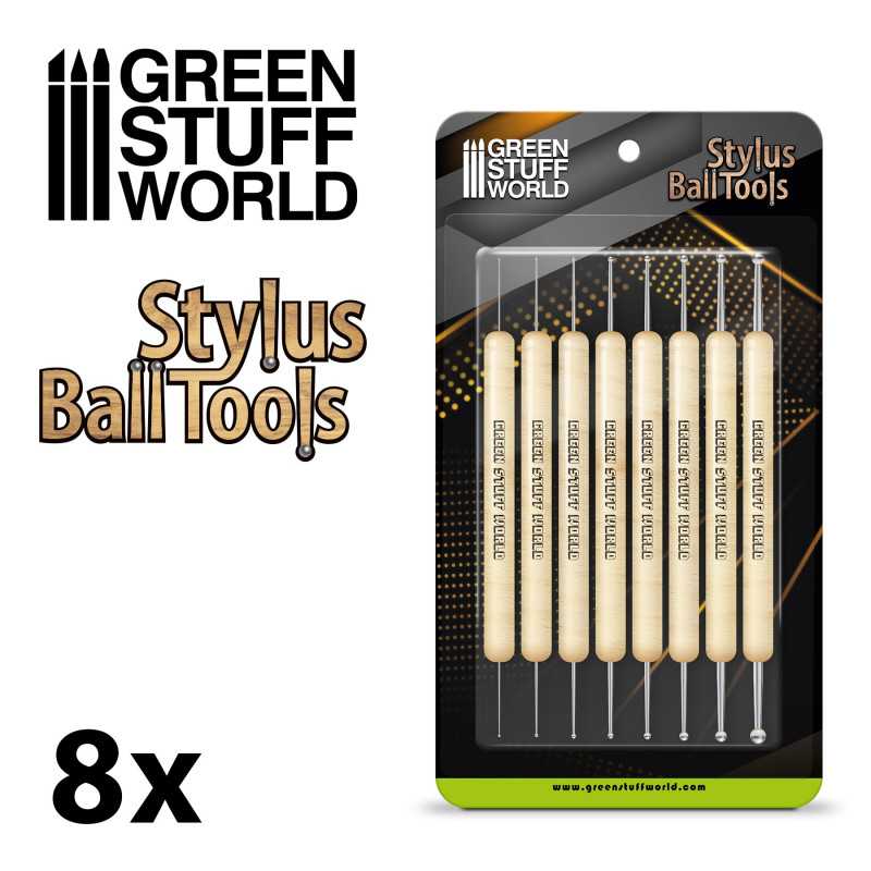 Green Stuff World: Stylus Ball Sculpting Tool Set - 8pc | Buy Online from The Home Crafters