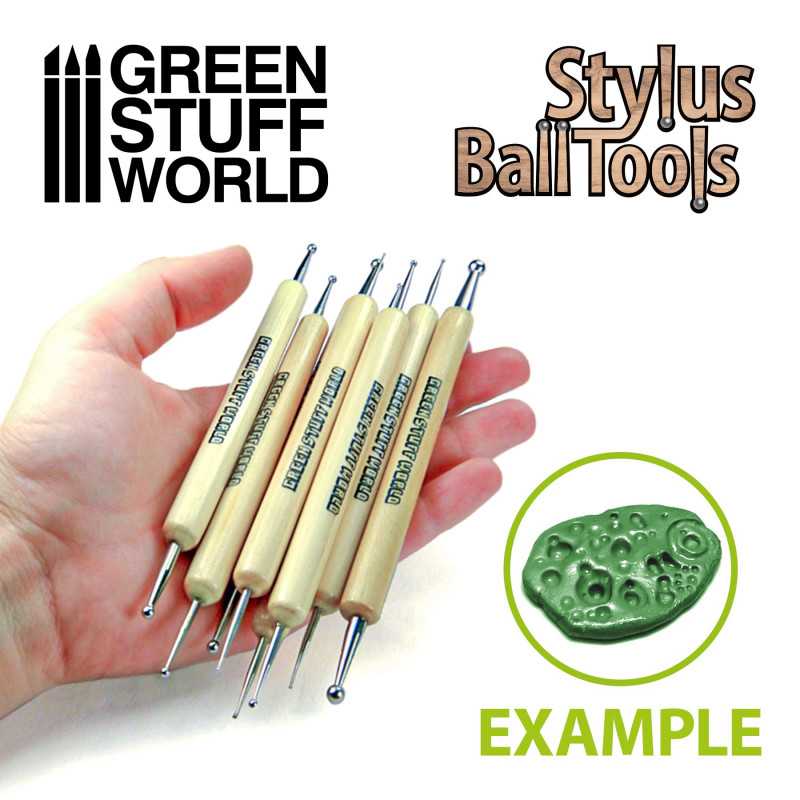 Green Stuff World: Stylus Ball Sculpting Tool Set - 8pc | Buy Online from The Home Crafters