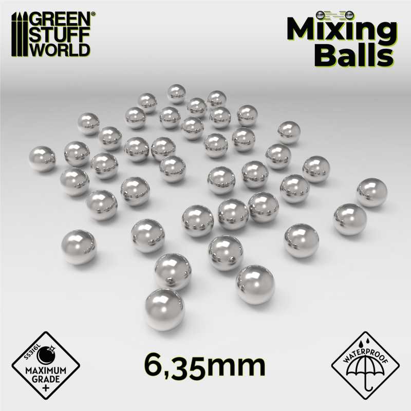 Green Stuff World: 6.35mm Steel Mixing Balls - 40pc | Buy Online from The Home Crafters