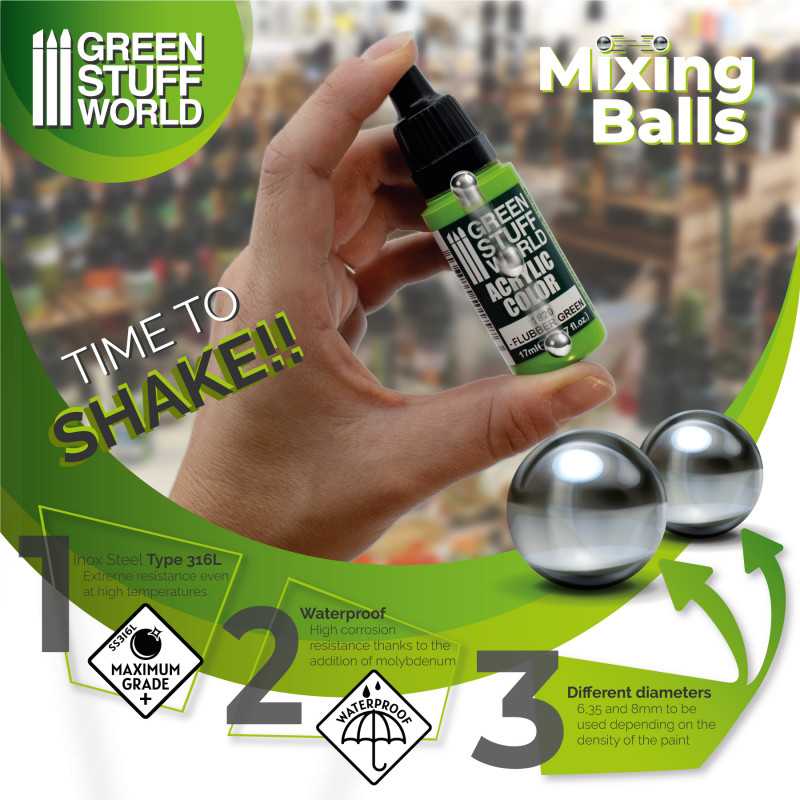 Green Stuff World: 6.35mm Steel Mixing Balls - 40pc | Buy Online from The Home Crafters
