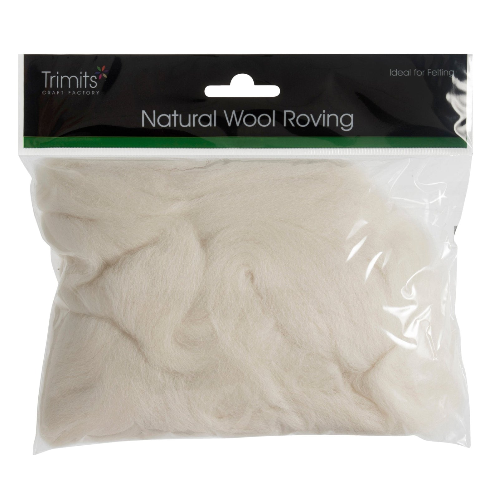 Natural Wool Roving: 50g: White | Buy Online from The Home Crafters