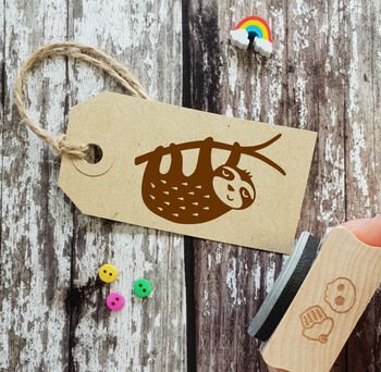 Skull & Cross Buns Medium Artisan Rubber Stamp - Sloth | Buy Online from The Home Crafters