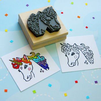 Skull & Cross Buns Medium Artisan Rubber Stamp - Unicorn | Buy Online from The Home Crafters