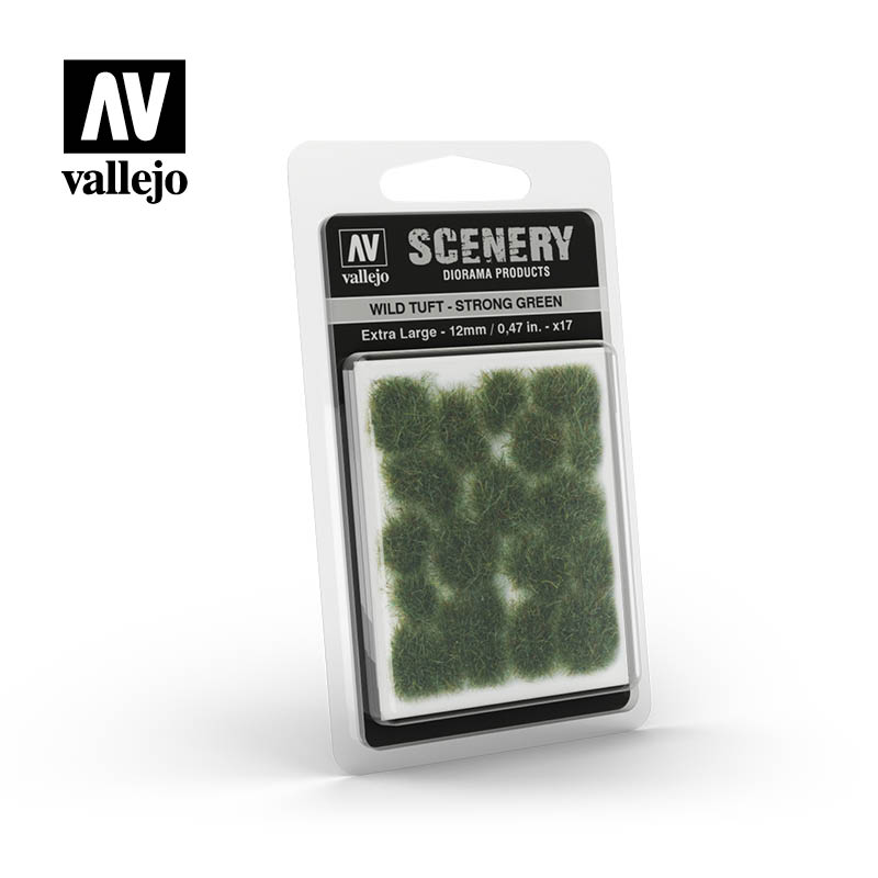 Vallejo Scenery: Wild Tufts - Strong Green 12mm | Buy Online from The Home Crafters