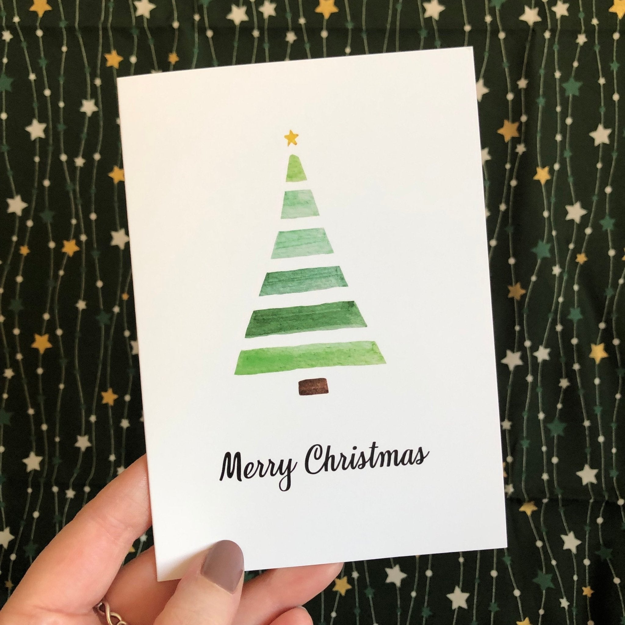 Handmade Christmas Card - Watercolour Tree | Buy Online from The Home Crafters