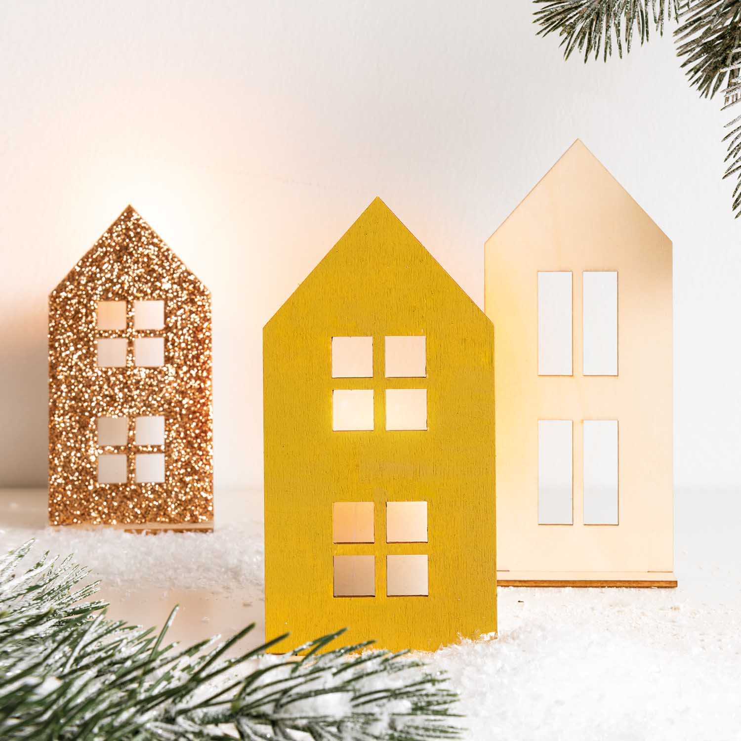 Christmas Woodcraft Decoration Set - Town Houses | Buy Online from The Home Crafters