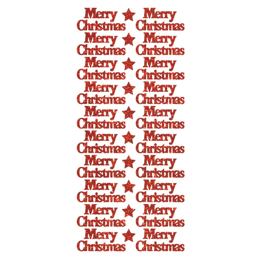 Merry Christmas Peeloff Stickers - Holographic | Buy Online from The Home Crafters