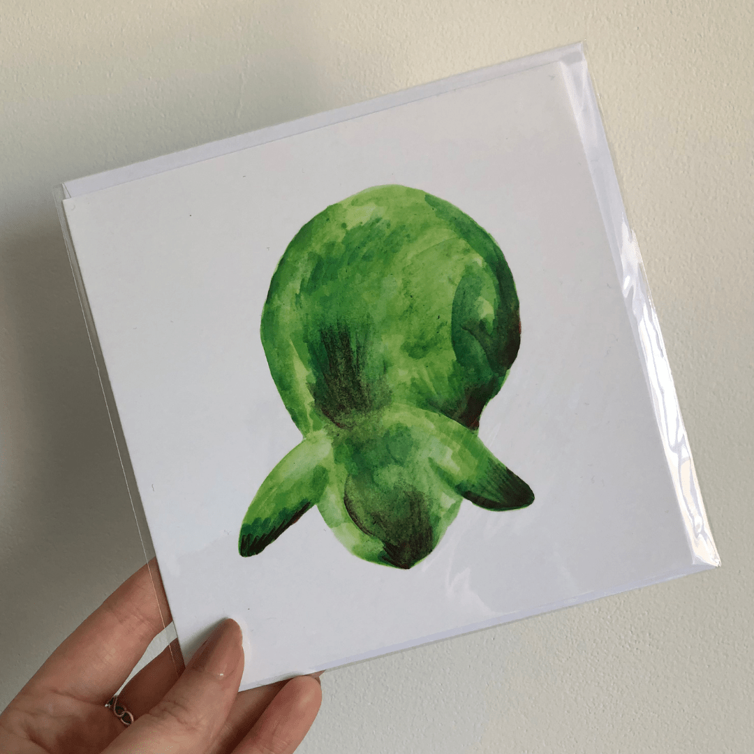 Handmade Watercolour Bunny Greetings Card - Green | Buy Online from The Home Crafters