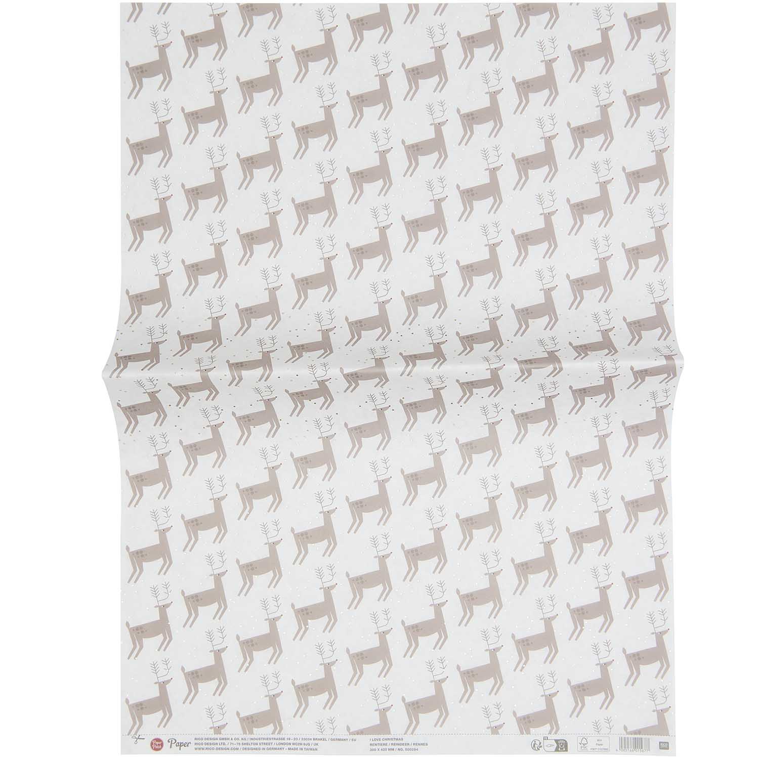 Paper Patch Foiled Decoupage Paper - Christmas Reindeer | Buy Online from The Home Crafters