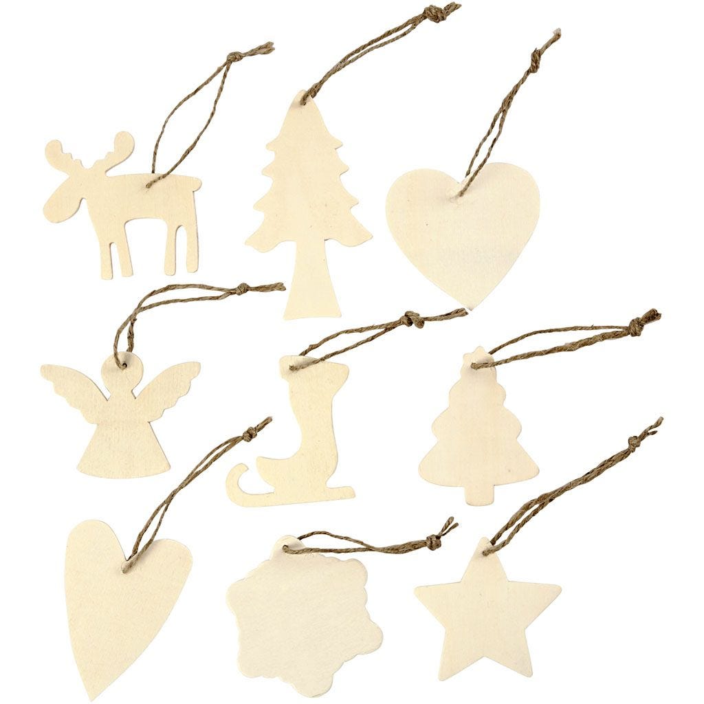 Small Wood Shape - Hanging Christmas Ornament