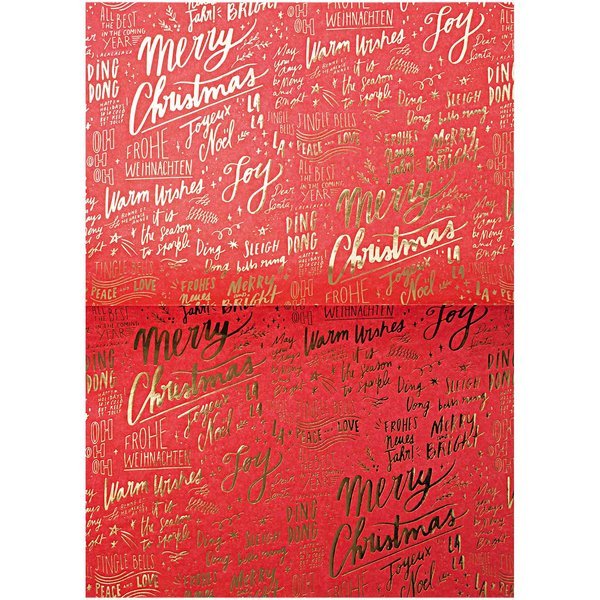 Paper Patch Foiled Decoupage Paper - Jolly Christmas: Red | Buy Online from The Home Crafters