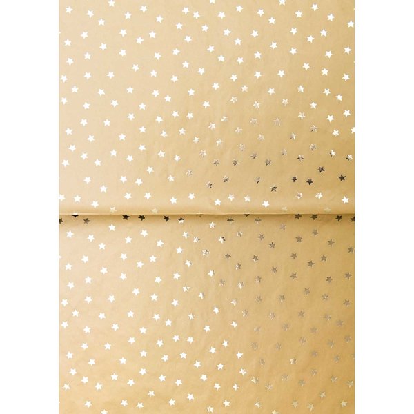 Paper Patch Foiled Decoupage Paper Sheet - Nostalgic Christmas: Mustard Stars