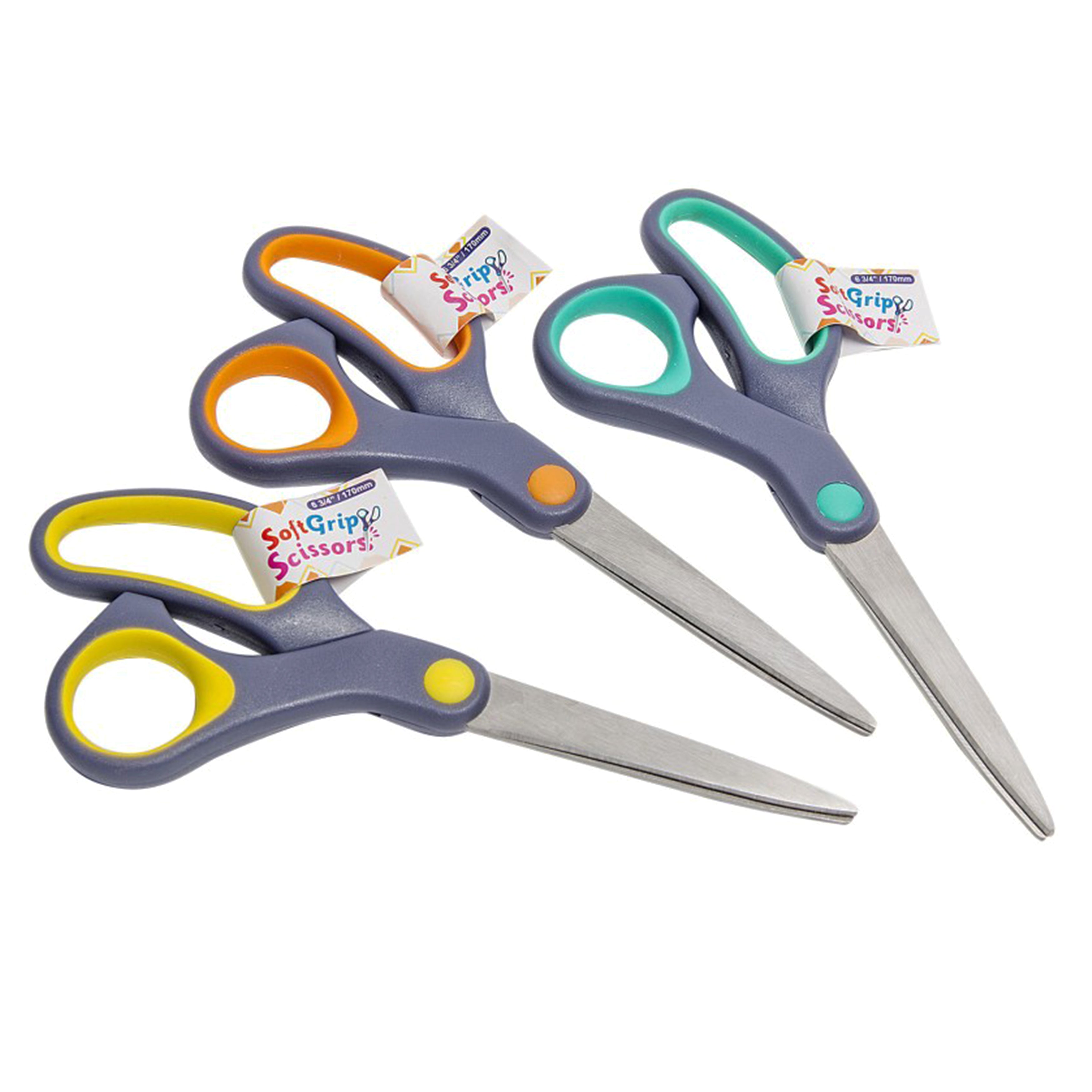 General Purpose Hobby Scissors with Soft Grip Handle: 17cm