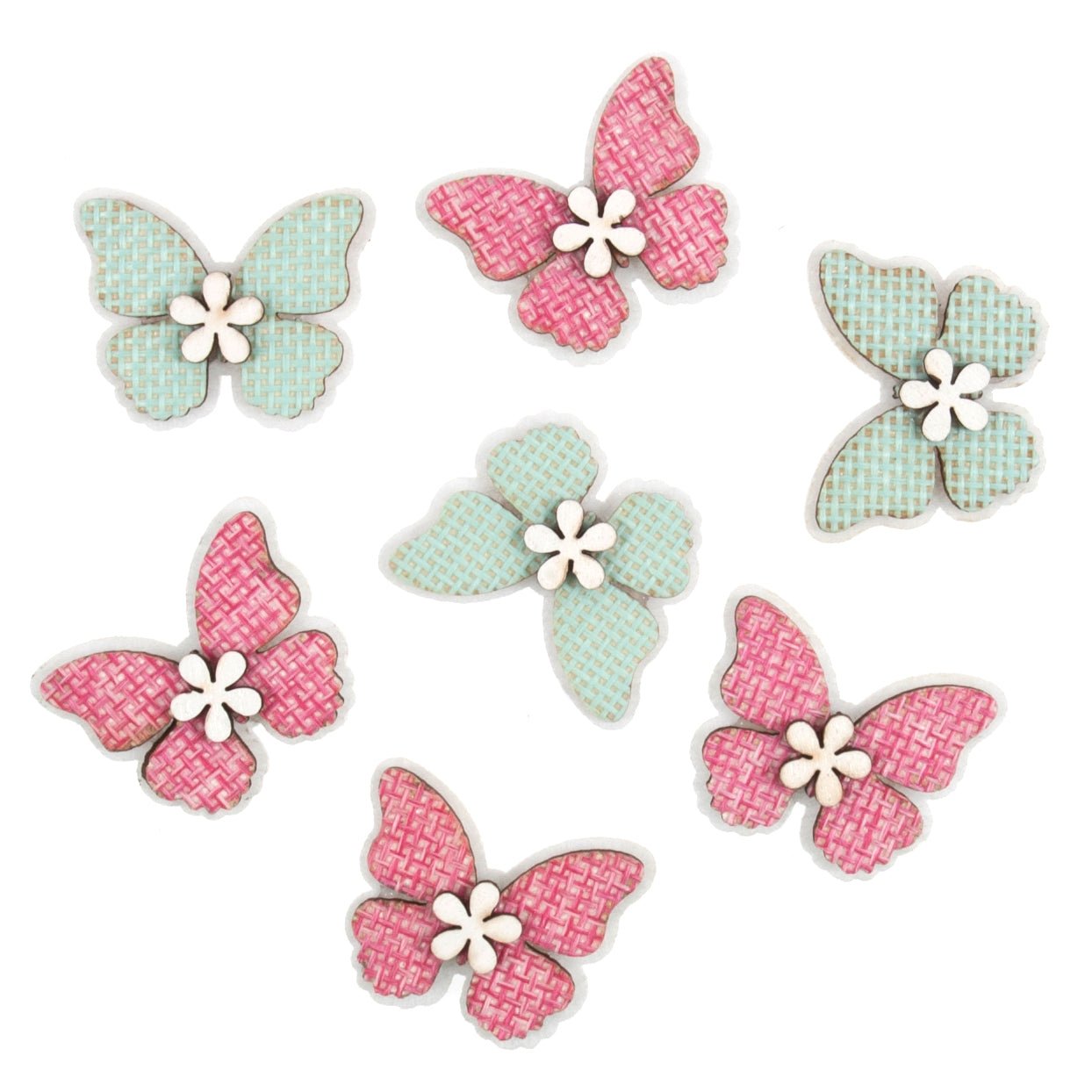 Craft Embellishments: Wood & Felt Butterflies - 7pc | Buy Online from The Home Crafters