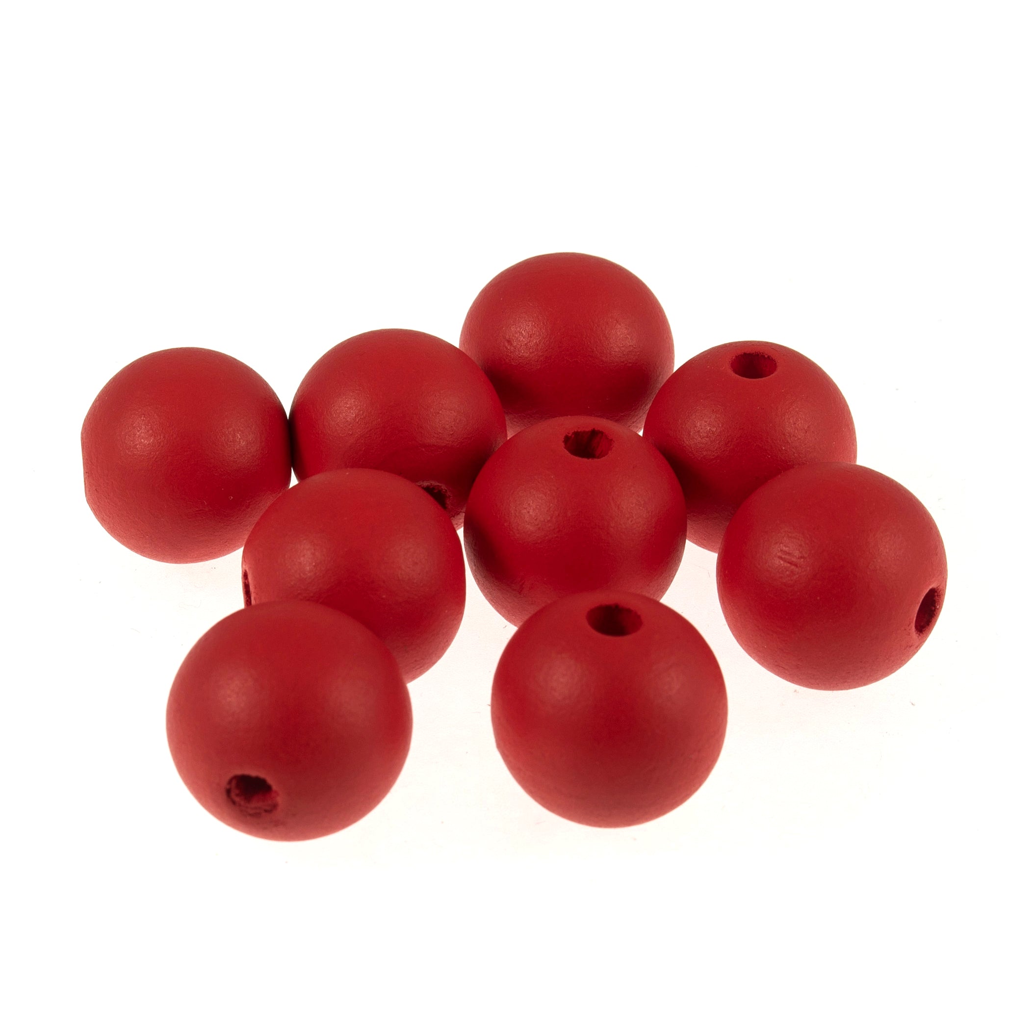 Trimits 25mm Wooden Craft Beads for Macramé - Red