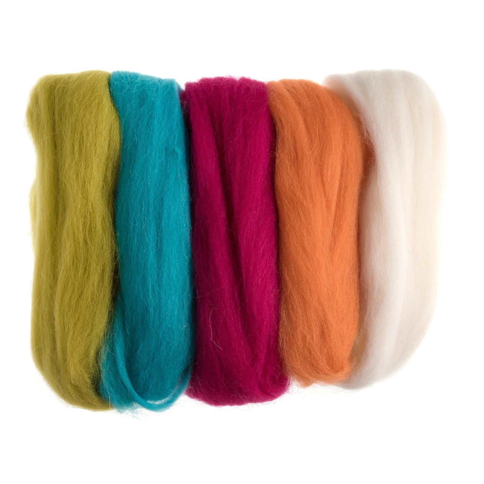 Natural Wool Roving: 50g: Neon Brights | Buy Online from The Home Crafters