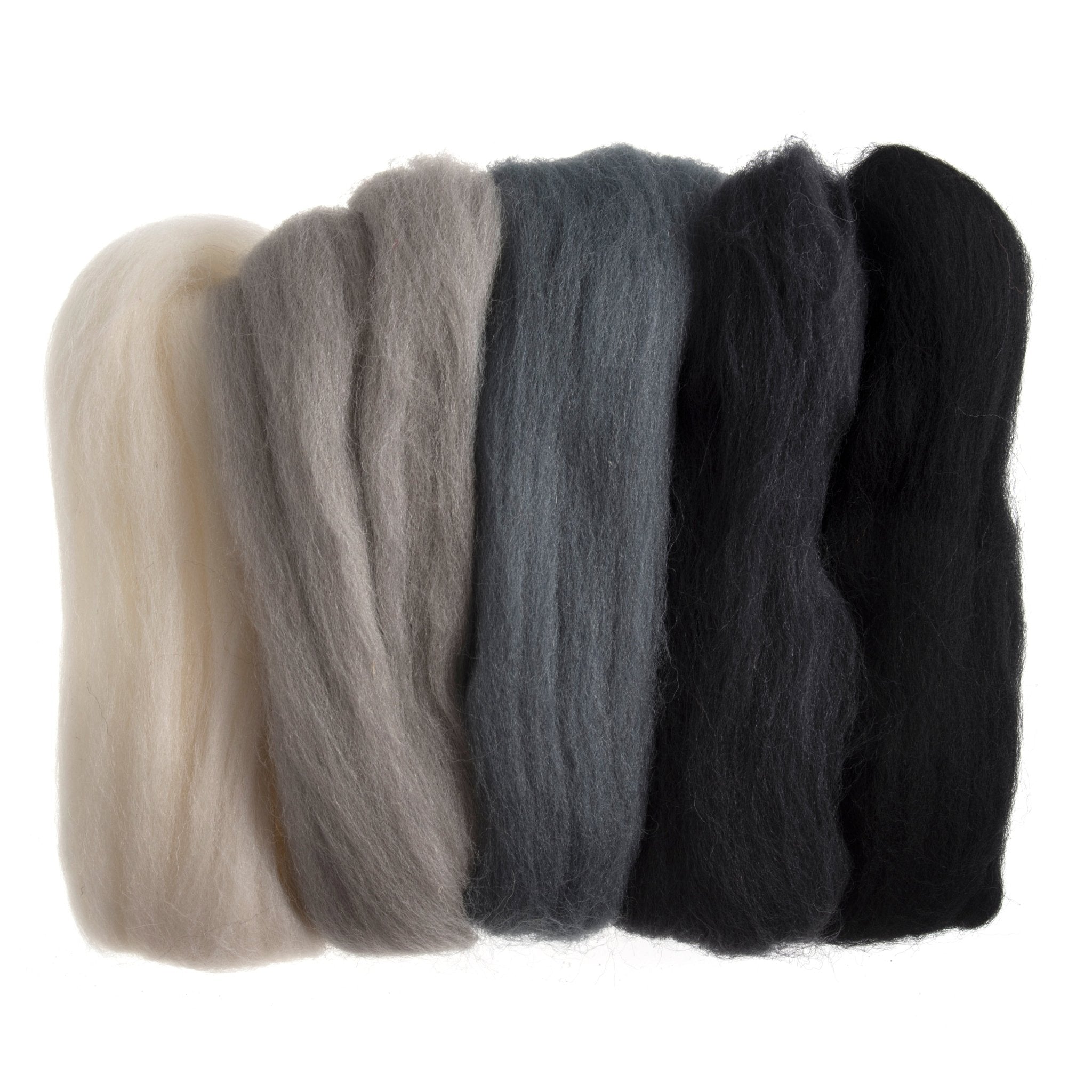 Natural Wool Roving: 50g: Assorted Monochrome | Buy Online from The Home Crafters