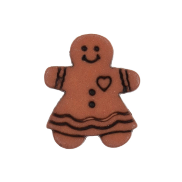 Christmas Buttons: Gingerbread Woman 18mm
