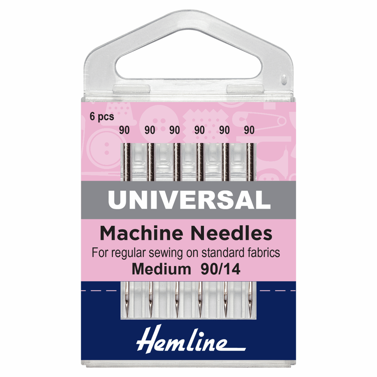 Hemline Universal Sewing Machine Needles: Medium/Heavy 90/14 - 6pk