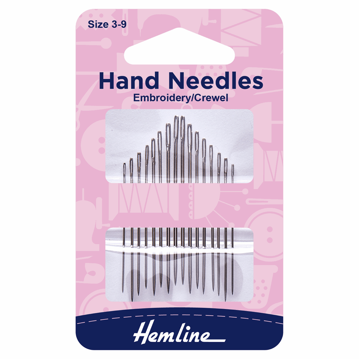 Hemline Hand Sewing Needles: Embroidery/Crewel: Size 3-9