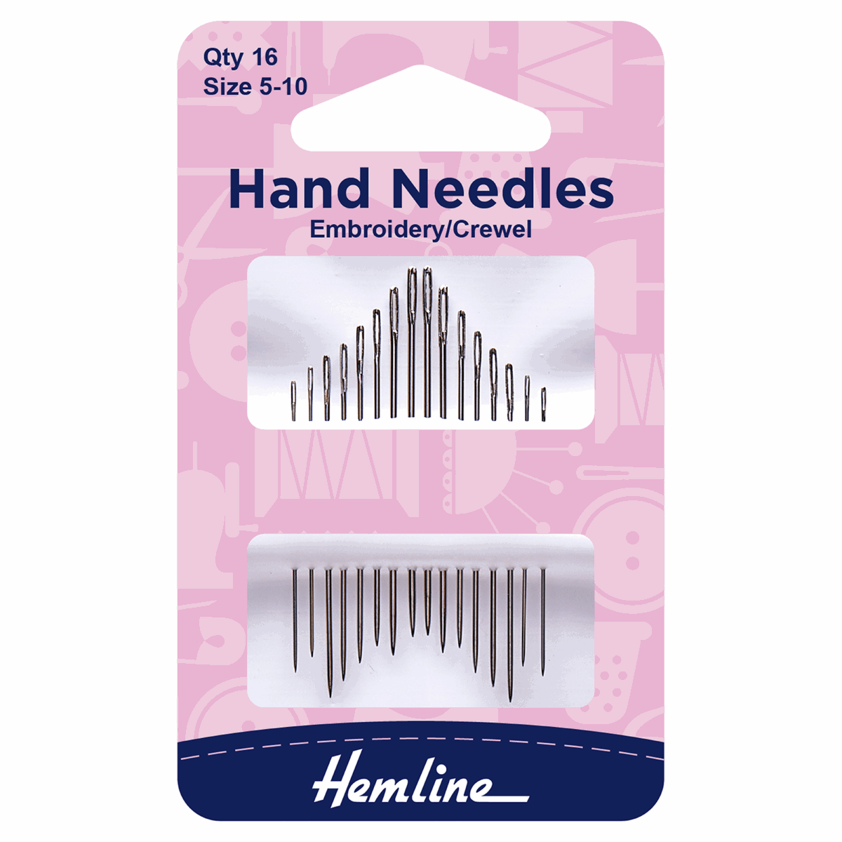 Hemline Hand Sewing Needles: Embroidery/Crewel: Size 5-10