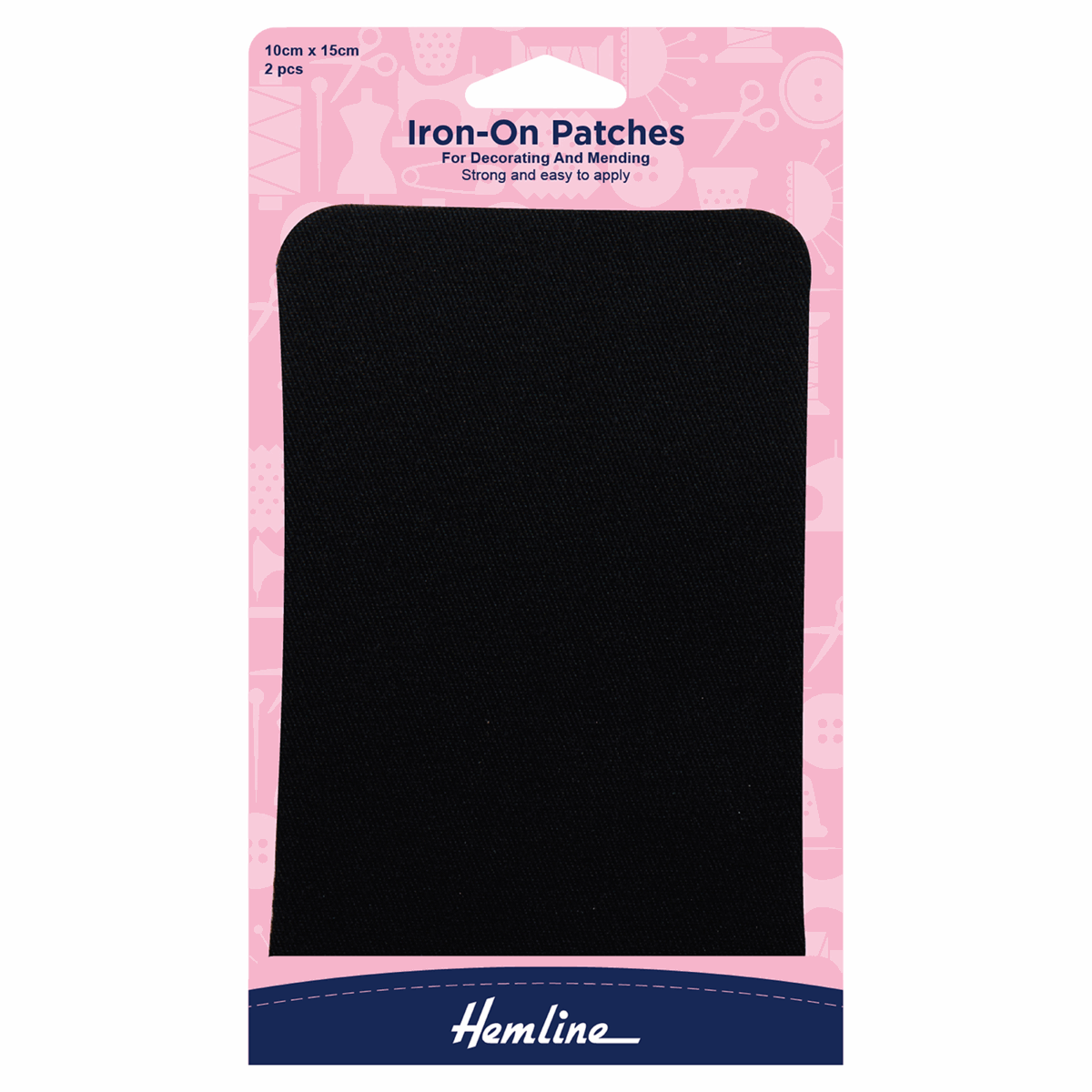 Hemline Cotton Twill Iron On Mending Patches - various colours