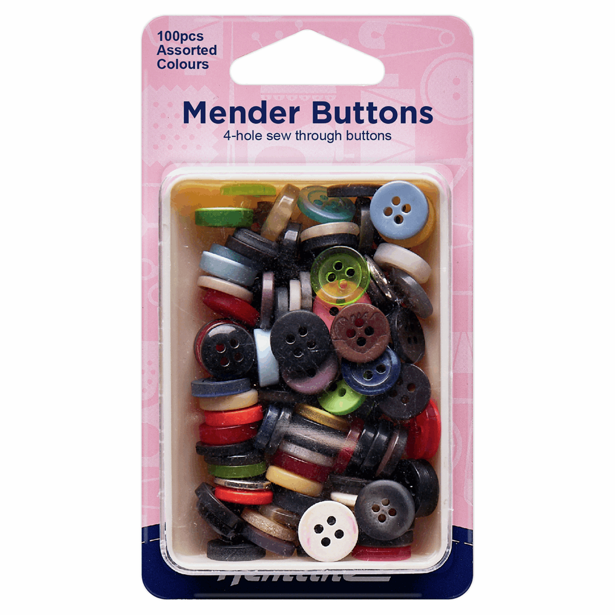 Hemline Assorted Mender Buttons - 100pc