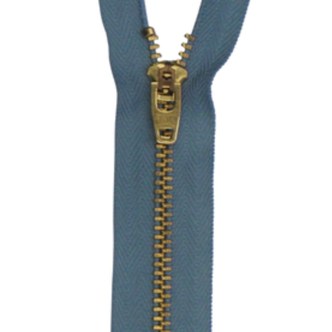 YKK Brass Tooth Jeans Zip 555 - Wedgewood Blue