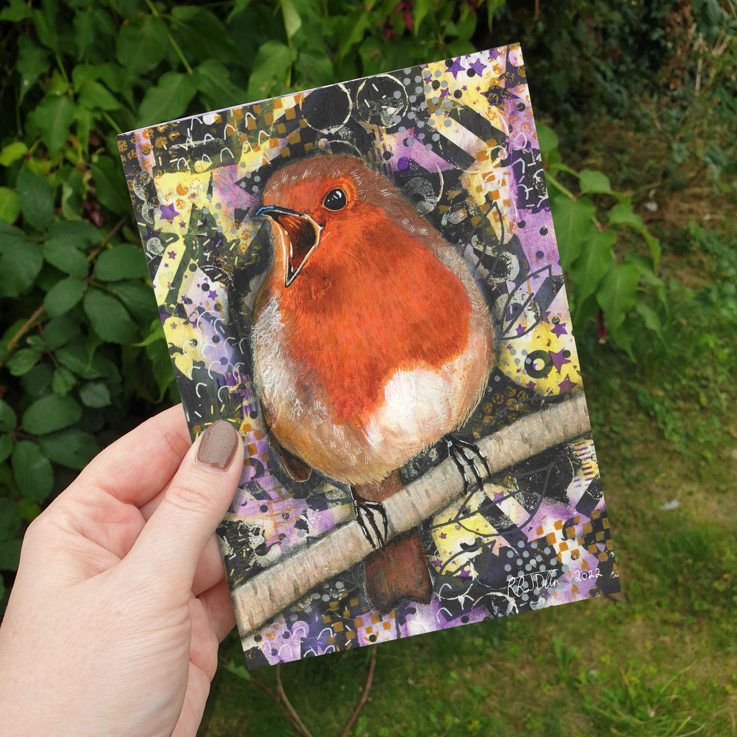 Themshed Creative Greetings Card - Bobbi the Robin