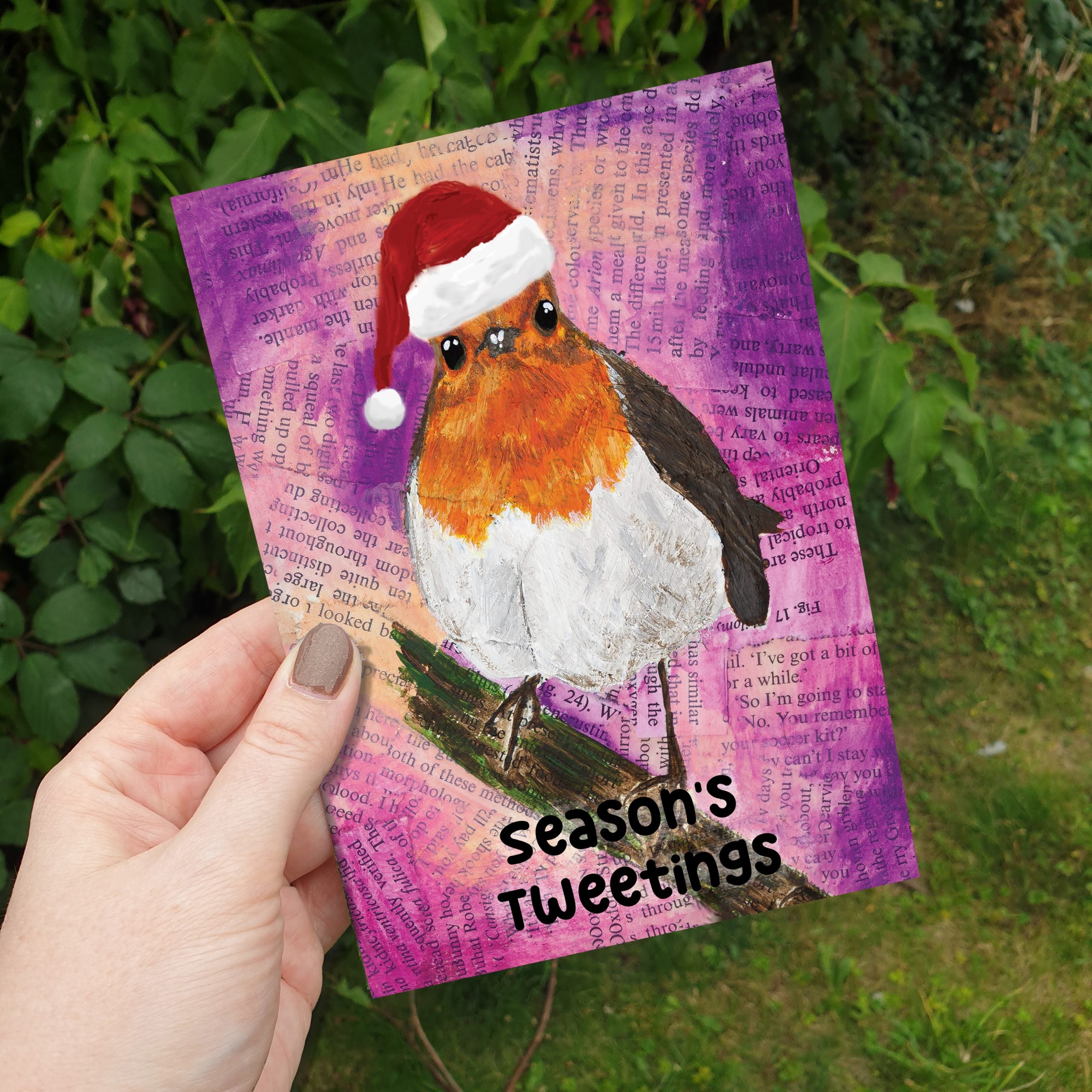 Themshed Creative Greetings Card - Annabel the Christmas Robin