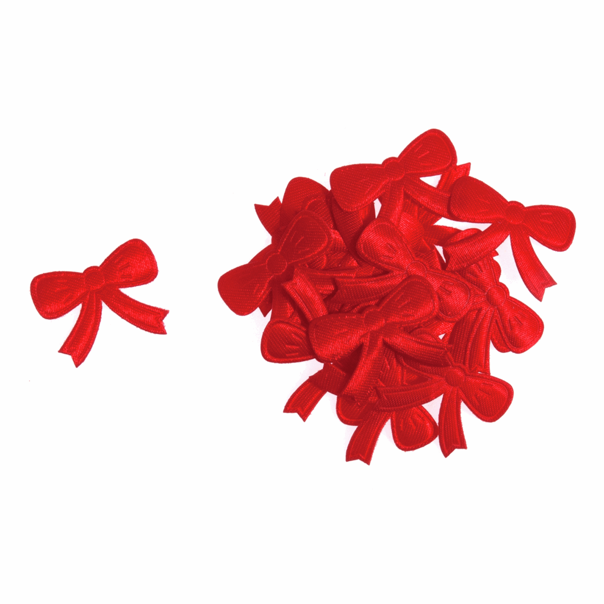 Craft Embellishments: Flat Satin Bows: Red - Pack of 70 | Buy Online from The Home Crafters