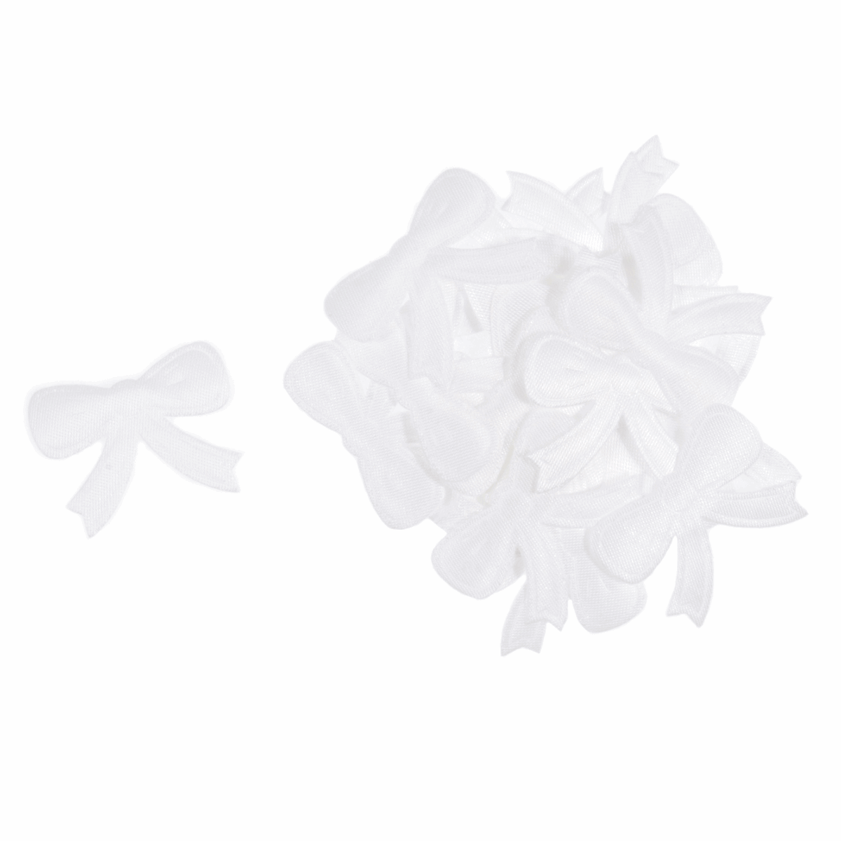 Craft Embellishments: Flat Satin Bows: White - Pack of 70 | Buy Online from The Home Crafters