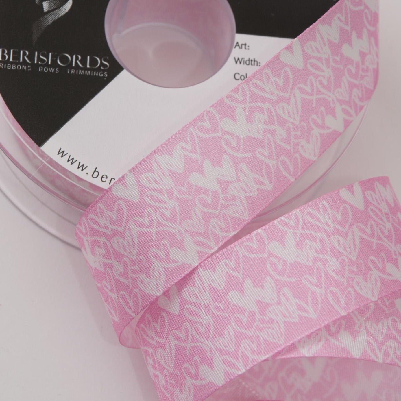 Ribbon: Happy Hearts - 25mm | Buy Online from The Home Crafters