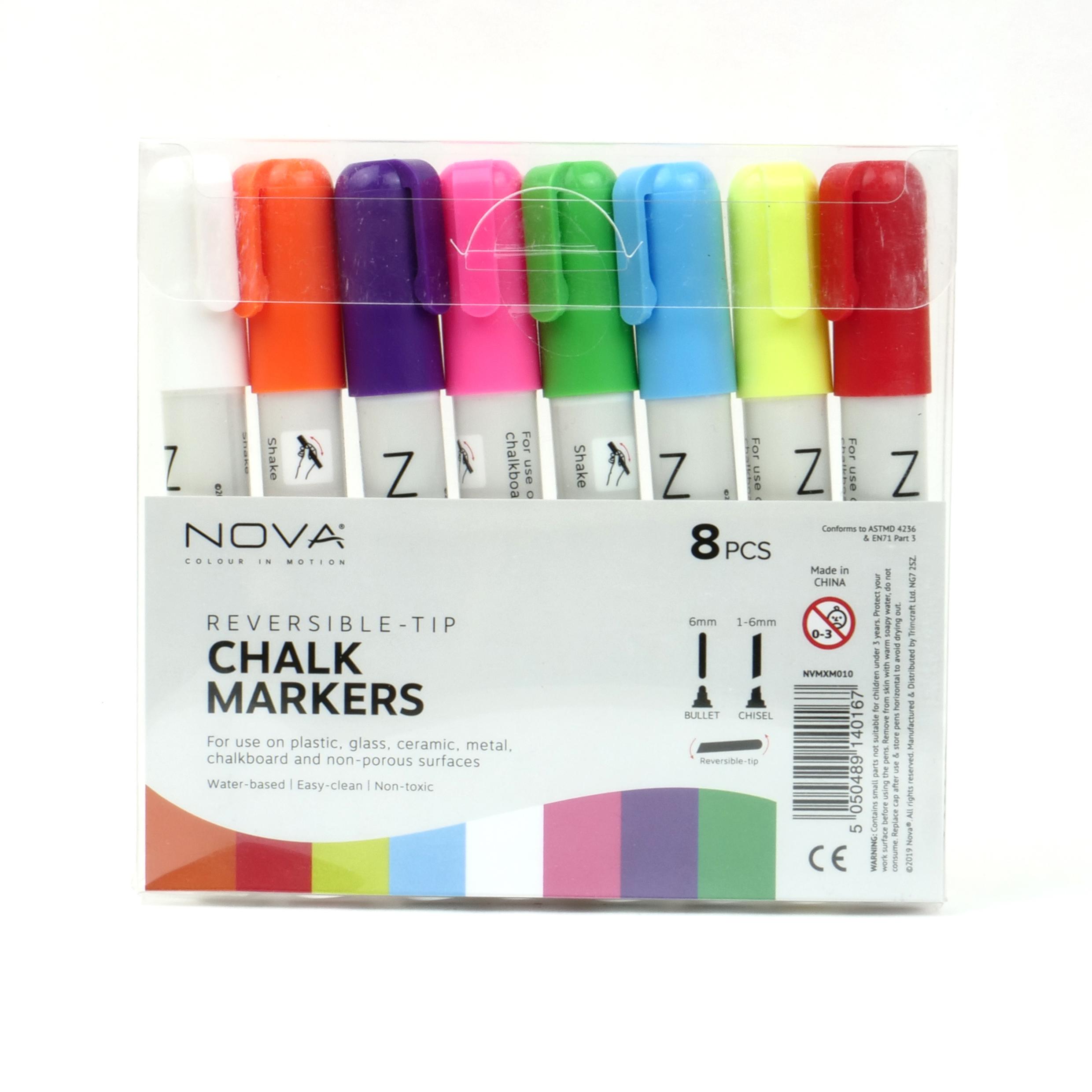 Nova Dual Tip Chalk Markers - 8pk