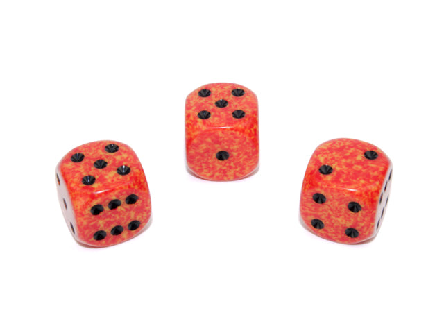 Chessex: Speckled 16mm d6 Dice Block (12 dice) - Fire