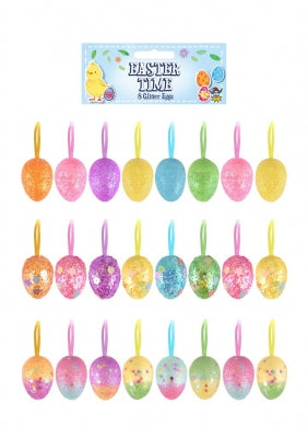 Glitter Easter Egg Decorations (4cm) 8pc