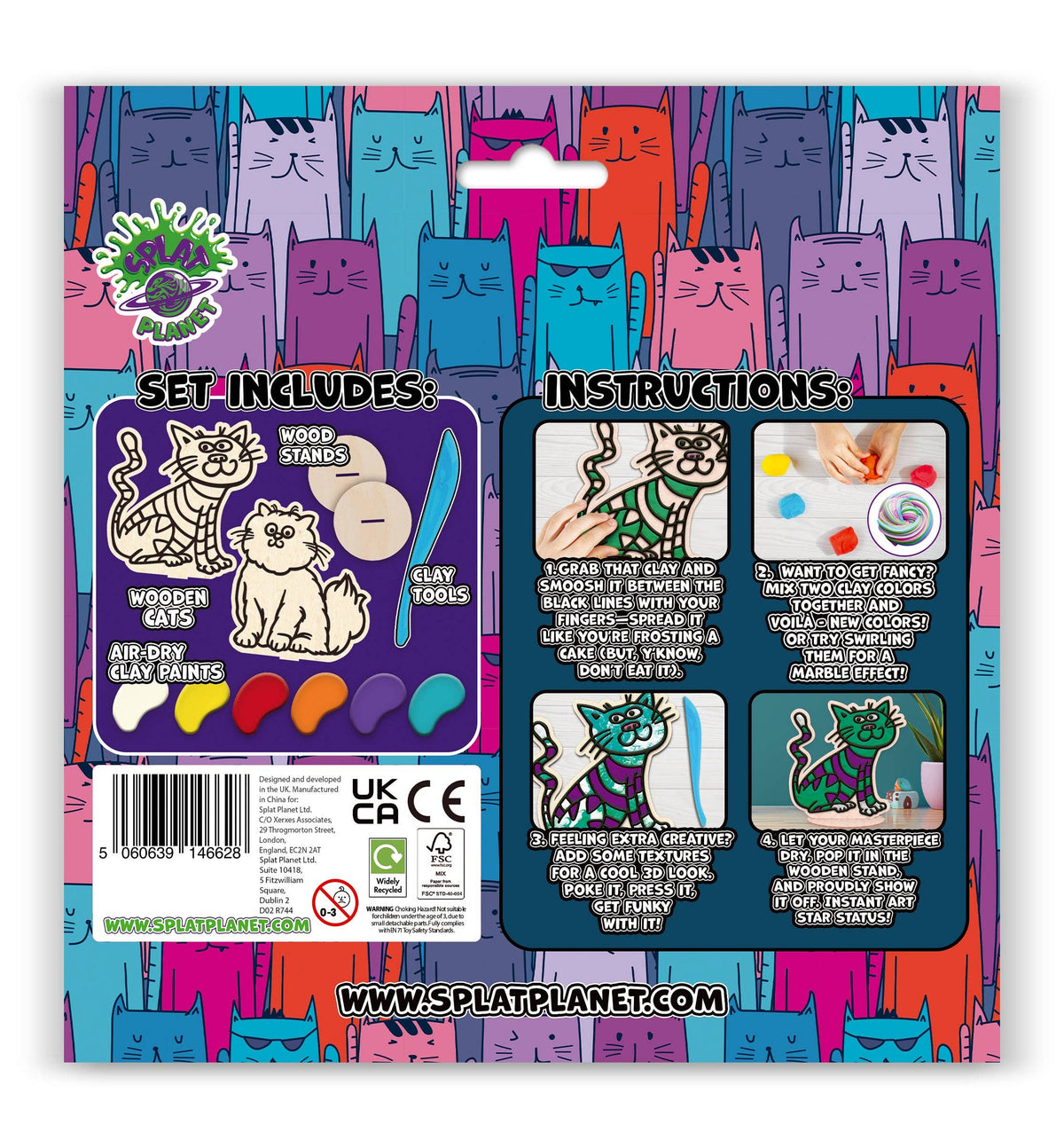 Cat Clay Colouring Kit