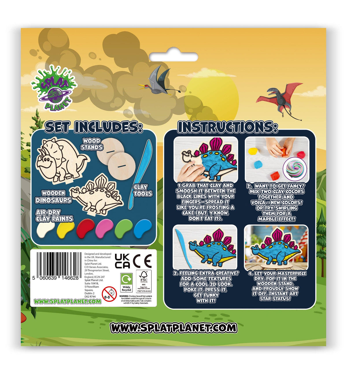 Dinosaur Clay Colouring. Kit | Buy Online from The Home Crafters